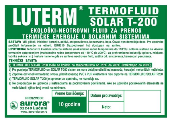 LUTERM® TERMOFLUID SOLAR T-200  - Slika 2