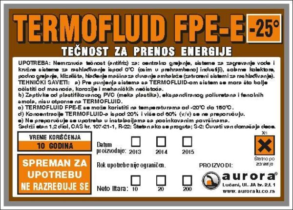 LUTERM®TERMOFLUID FPE-E / -25ºC - Slika 2
